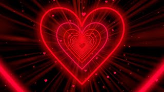 Heart Tunnel❤️Red Heart Background  Neon Heart Background Video  Wallpaper Heart 10 Hours [upl. by Vasilis]