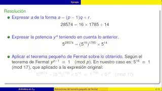 Ejemplo aplicación pequeño teorema de Fermat [upl. by Pacheco]