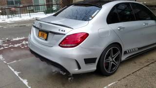 Mercedes C43 AMG Cold Start Exhaust Sound [upl. by Enelehcim714]