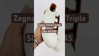 Zegna Mens Canvas Triple Stitch Off White Shoes Size 44545 zegna prelovedtreasures usedshoes [upl. by Celka]