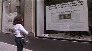 DampG Milan boutiques shut in protest [upl. by Aevin]