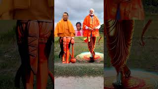 Modi ji Hai Ram lala yogi Ji Hanuman 🚩 Jai bajrangbali Flying shortvideo golumajicboy [upl. by Yltsew]