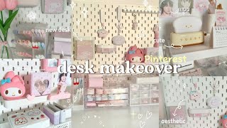 desk makeover 🍥 pinterest inspired decorating my desk [upl. by Di546]