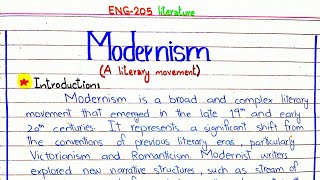 Modernism  A literary movement ENG205 4thsememster pu [upl. by Rider]