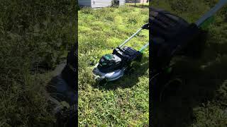 NEW EGO 22Inch Aluminum Deck Mower vs Overgrowth [upl. by Aliuqa]