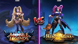 Mobile legends vs Heroes Arena side by side comparison [upl. by Nirre339]