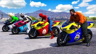 Korkunç Büyükanne Granny 4 Büyükler Yarış Motorları ile 4 Farklı Parkurda  GTA 5 [upl. by Kendrick251]