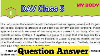 My Body Solution DAV Class 5 Science Chapter 1 Question Answer [upl. by Hogue]