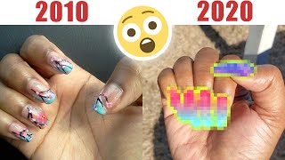 10 Year Challenge 2020  Recreating an Acrylic Nail Design from 10 Years Ago [upl. by Iroj]