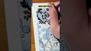 How to Ink kirbykrackle  Uatu the Watcher by Jack Kirby art inking inktober shorts comics [upl. by Reitman]