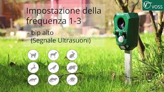 Repellenti ad ultrasuoni VOSSsonic 2200 con celle solari scaccia cani gatti e piccioni [upl. by Seligman]