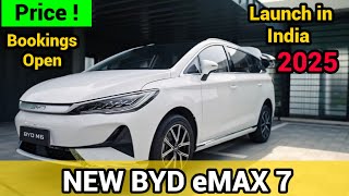 BYD eMAX 7 Launch in India 2025  New BYD eMAX 7 Booking Price ₹51k Mileage 2025  eMax 7 2025 [upl. by Annot]