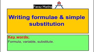 5 Writing formulae and simple substitution [upl. by Earased]