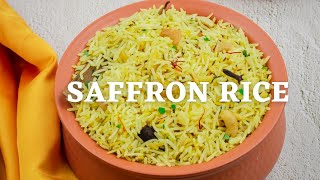 Easy Saffron Rice Recipe  Quick and Easy Vegetarian Rice Recipe [upl. by Tiena]