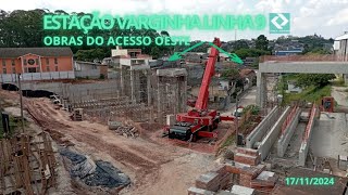 Atualização das obras do acesso oesteestação Varginha linha 9Esmeraldaoperada pela ViaMobilidade [upl. by Hcone952]