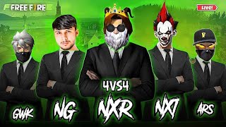 4 vs 4 PRACTICE MATCHES ON LIVE With Best Squad On Live  NxR SMOKE  FF LIVE [upl. by Nonnek]