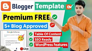 New Premium Blogger Template FREE Download  Best Blogger Templates For AdSense Approval 2024 [upl. by Moll]