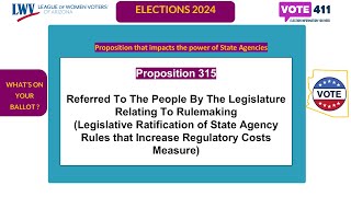 2024 Whats on Your ballot Proposition 315 [upl. by Laekim964]