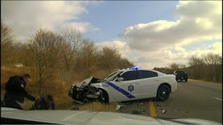 Arkansas State Trooper Ends 130 MPH Pursuit With Head On Collision [upl. by Septima]