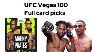 Neil Magny is cooked…UFC Vegas 100 Magny vs Prates Full card Predictions and Breakdown [upl. by Adekan643]