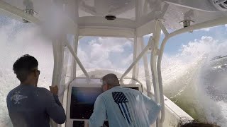 SeaVee 322Z insanely rough sea trial amp walkthrough  FLIBS 2024  68ft waves  Port Everglades Fl [upl. by Burney]