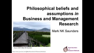 Philosophical Beliefs and Assumptions in Business and Management Research [upl. by Ariait]