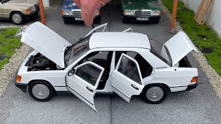 118 MercedesBenz W201 190E 1982 white  Norev Unboxing [upl. by Lamprey]