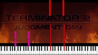 The Terminator Main Title Theme  Brad Fiedel  piano tutorial [upl. by Jarvis]