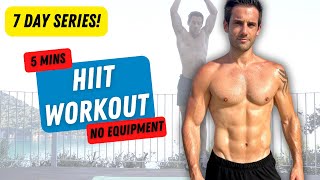 5 Min HIIT Workout  BODYWEIGHT  7 DAY SERIES Day 3 [upl. by Eerhs]