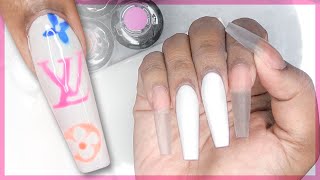 Acrylic Nails Tutorial  Louis Vuitton Nail Art Nail Tutorial  How To Acrylic Nails with Nail Forms [upl. by Susi395]