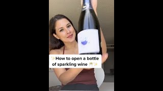 ✨How to open a bottle of sparkling wine✨ howto wine shorts [upl. by Tami]