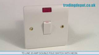 TRADING DEPOT TD Line 20 Amp Double Pole Switch With Neon Part no TLV324 [upl. by Clawson]