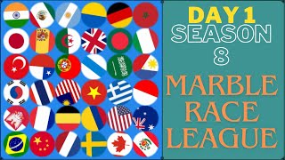 Marble Race League Season 8 Day 1 Marble Race in Algodoo [upl. by Pembrook]