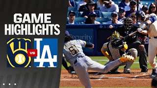 Brewers vs Dodgers Game Highlights 7624  MLB Highlights [upl. by Eibreh758]