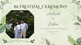 Betrothal Ceremony  Dr Achsash amp Dr Jithin [upl. by Maurise]