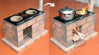 The idea of ​​making a wood stove from cement  Stove to save firewood [upl. by Adirem552]