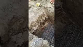 Column Footing Jali work Complete Casting RCC constraction footingbuild shorts steel [upl. by Assirehc408]