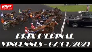 PRIX DEPINAL JEUDI 07012021 PRONOSTIC PMU TIERCE QUINTE DU JOUR EN 5 CHEVAUX A VINCENNES [upl. by Sivatnod]