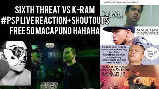 Live Reaction Sixth Threat VS KRam ft 50 Gremlinshaha [upl. by Eveam]