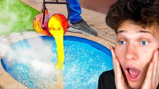 1000 Degree LAVA vs POOL [upl. by Eirallam331]