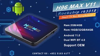 H96 Max V11 Android TV Box Rockchip RK3318 Ram 2GB4GB Rom 16GB32GB64GB Dual WIFI with Bluetooth [upl. by Narot955]