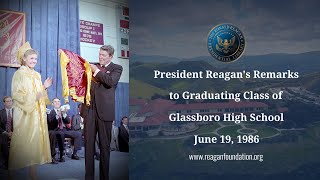 President Reagans Inspiring Commencement Speech to Glassboro High School Graduates [upl. by Leanahtan]