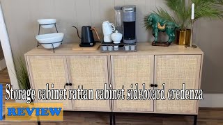 Yechen Set of 2 Sideboard Storage Cabinet with Handmade Natural Rattan Doors Review [upl. by Otaner]