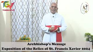 Archbishops Message for the Exposition of the Relics of St Francis Xavier 2024 [upl. by Sinylg]