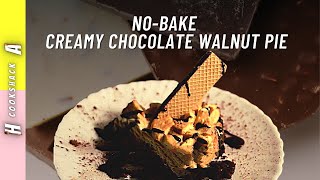 NOBAKE CREAMY CHOCOLATE WALNUT PIE Valentines Day Special  H amp As Cookshack [upl. by Sivraj987]