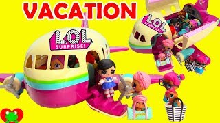 LOL Surprise Dolls Fly Vacation Airplane With Wave 2 Lil Sisters [upl. by Severson]