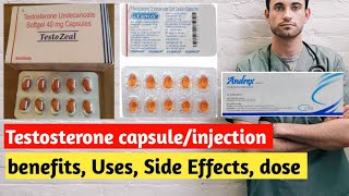 Testosterone capsules benefits  what is testosterone uses side effects Dose [upl. by Nivk]