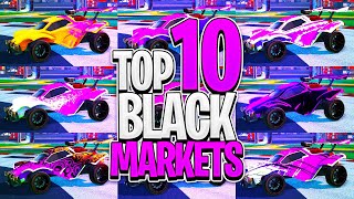 TOP 10 BLACK MARKET DECALS On Rocket League [upl. by Keating]