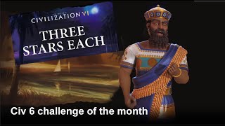 Tips and strategy for Three Stars Each Civ 6 Challenge of the month 5 [upl. by Asirrom532]