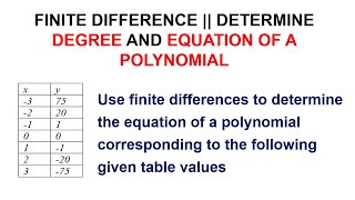 Polynomial equation using Finite Difference [upl. by Torras81]